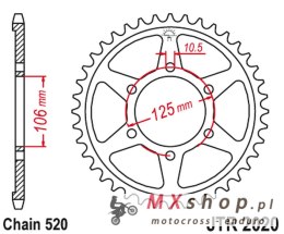 JT ZĘBATKA TYLNA 4530 51 (453051JT) TRIUMPH DAYTONA 660 '24-, TIGER SPORT 660 '24-'24, TRIDENT 660 '21-'24 (ŁAŃC. 520)