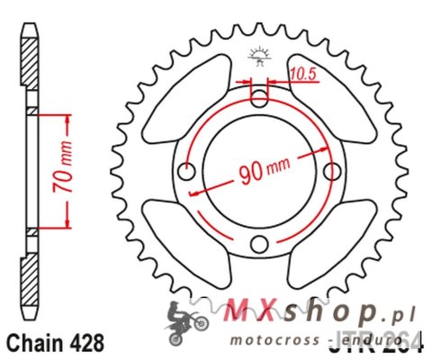 JT ZĘBATKA TYLNA JTR264 45 HONDA CT 110 '99-00' (26445JT) (ŁAŃC.428) JT ZĘBATKA TYLNA JTR264 45 HONDA CT 110 '99-00' (26445JT) (ŁAŃC.428)