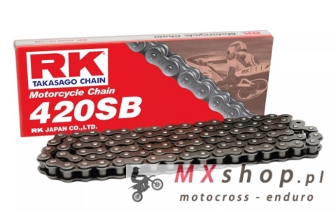 RK ŁAŃCUCH NAPĘDOWY 420SB-140 ZAPINKA (CL) W ZESTAWIE KOLOR STANDARD (POJEMNOŚĆ: DO 125 CCM) (18,5 KN)
