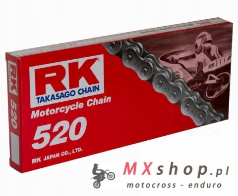 RK ŁAŃCUCH NAPĘDOWY 520-110 ZAPINKA (CL) W ZESTAWIE KOLOR STANDARD (POJEMNOŚĆ: DO 250 CCM) (29,4 KN) RK ŁAŃCUCH NAPĘDOWY 520-110 ZAPINKA (CL) W ZESTAWIE KOLOR STANDARD (POJEMNOŚĆ: DO 250 CCM) (29,4 KN)