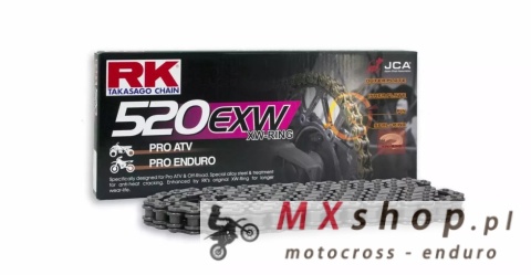 RK ŁAŃCUCH NAPĘDOWY 520EXW-128 (XW-RING) ZAKUWKA (CLF) W ZESTAWIE KOLOR STANDARD (POJEMNOŚĆ: DO 750 CCM) (34,3 KN) RK ŁAŃCUCH NAPĘDOWY 520EXW-128 (XW-RING) ZAKUWKA (CLF) W ZESTAWIE KOLOR STANDARD (POJEMNOŚĆ: DO 750 CCM) (34,3 KN)