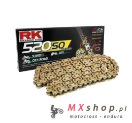 RK ŁAŃCUCH NAPĘDOWY 520SO-110 (O-RING) ZAKUWKA (CLF) W ZESTAWIE KOLOR ZŁOTY (POJEMNOŚĆ: DO 400 CCM) (30,5 KN)