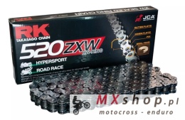 RK ŁAŃCUCH NAPĘDOWY 520ZXW-120 (XW-RING) ZAKUWKA (CLF) W ZESTAWIE KOLOR STANDARD (POJEMNOŚĆ: DO 1200 CCM) (42 KN)