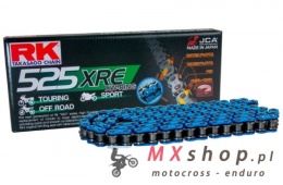 RK ŁAŃCUCH NAPĘDOWY BB525XRE-124 (XW-RING) ZAKUWKA (CLF) W ZESTAWIE KOLOR NIEBIESKI (POJEMNOŚĆ: DO 1000 CCM) (42 KN)