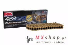 RK ŁAŃCUCH NAPĘDOWY (ENDURO) GB428MXU-136 (U-RING) ZAPINKA (CL) W ZESTAWIE KOLOR ZŁOTY (POJEMNOŚĆ: DO 150 CCM) (27 KN)