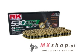 RK ŁAŃCUCH NAPĘDOWY GB530XRE-112 (XW-RING) ZAKUWKA (CLF) W ZESTAWIE KOLOR ZŁOTY (POJEMNOŚĆ: DO 1400 CCM) (44 KN)