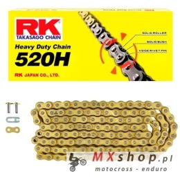 RK ŁAŃCUCH NAPĘDOWY GS520H-120 ZAPINKA (CL) W ZESTAWIE KOLOR ZŁOTY (POJEMNOŚĆ: DO 250 CCM) (34,3 KN)