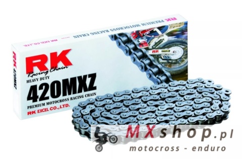RK ŁAŃCUCH NAPĘDOWY (MOTOCROSS) 420MXZ-140 ZAPINKA (CL) W ZESTAWIE KOLOR STANDARD (POJEMNOŚĆ: DO 150 CCM) (22,2 KN)