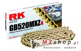 RK ŁAŃCUCH NAPĘDOWY (MOTOCROSS) 420MXZ4-140 ZAPINKA (CL) W ZESTAWIE KOLOR ZŁOTY (POJEMNOŚĆ: DO 150 CCM) (22,2 KN)