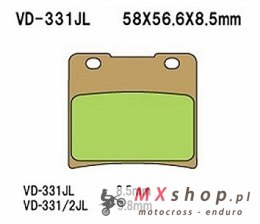 VESRAH KLOCKI HAMULCOWE KH103 SPIEK METALICZNY (ZŁOTE) SUZUKI VS 600/750/800/1400 (MADE IN JAPAN)