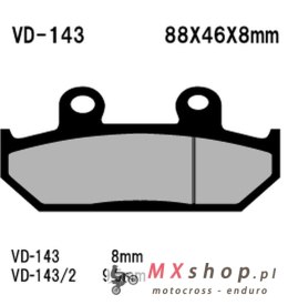 VESRAH KLOCKI HAMULCOWE KH124/2 SPIEK METALICZNY (ZŁOTE) (MADE IN JAPAN)