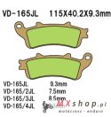 VESRAH KLOCKI HAMULCOWE KH261 / KH281 SPIEK METALICZNY (ZŁOTE) (MADE IN JAPAN)
