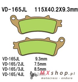 VESRAH KLOCKI HAMULCOWE KH261 / KH281 SPIEK METALICZNY (ZŁOTE) (MADE IN JAPAN)