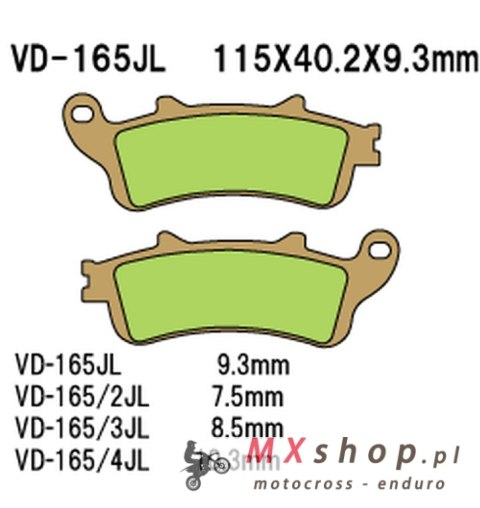 VESRAH KLOCKI HAMULCOWE KH261 / KH281 SPIEK METALICZNY (ZŁOTE) (MADE IN JAPAN) VESRAH KLOCKI HAMULCOWE KH261 / KH281 SPIEK METALICZNY (ZŁOTE) (MADE IN JAPAN)