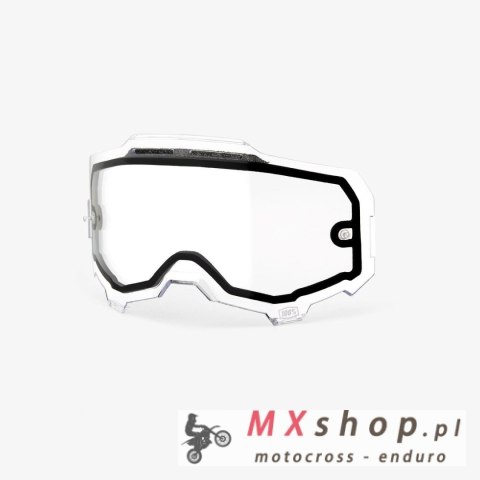 100 PROCENT ARMEGA / ARMATIC REPLACEMENT DUAL PANE VENTED CLEAR LENS - SZYBA/SZYBKA/SZYBKA PODWÓJNA WENTYLOWANA DO GOGLI ARMEGA 