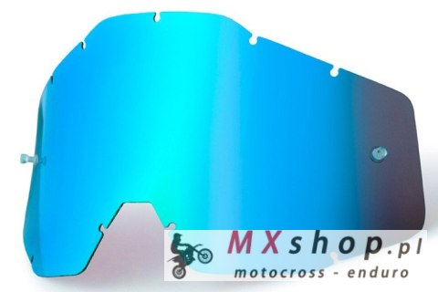 100 PROCENT WYPRZEDAŻ SZYBA/SZYBKA POJEDYNCZA DO GOGLI RACECRAFT 1 / ACCURI 1 / STRATA 1 BLUE MIRROR KOLOR NIEBIESKIE LUSTRO Z A