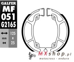 GALFER SZCZĘKI HAMULCOWE TYŁ HONDA CBF 125 '09-, CBF 150/250 '04-'15, DYLAN 125/150 '02-, NSC 50 '13-, PCX 125/150 '10-'21, SH 1