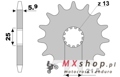 JT ZĘBATKA PRZEDNIA 565 13 /2141 13 KAWASAKI KXF 450 '06-, YAMAHA YZF/WRF 400/426/450 SAMOOCZYSZCZAJĄCA (56513JTSC) (ŁAŃC. 520)Y