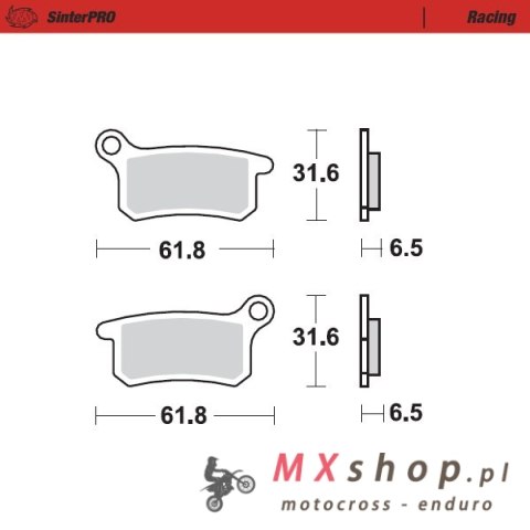 MOTO-MASTER KLOCKI HAMULCOWE KH357 SINTER METAL OEM: 11 (SINTERPRO RACING) PRZÓD/TYŁ KTM SX 65 '09-'21, GASGAS MC 65 '21-, HUSQV MOTO-MASTER KLOCKI HAMULCOWE KH357 SINTER METAL OEM: 11 (SINTERPRO RACING) PRZÓD/TYŁ KTM SX 65 '09-'21, GASGAS MC 65 '21-, HUSQV