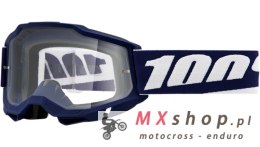 100 PROCENT GOGLE ACCURI 2 MIFFLIN - CLEAR LENS - KOLOR GRANATOWY/BIAŁY SZYBKA PRZEŹROCZYSTA