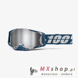 100 PROCENT GOGLE ARMEGA ALBAR - FLASH SILVER LENS - KOLOR NIEBIESKI/SREBRNY SZYBKA SREBRNE LUSTRO