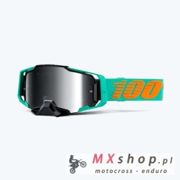 100 PROCENT GOGLE ARMEGA CLARK - MIRROR SILVER LENS - KOLOR ZIELONY SZYBKA SREBRNE LUSTRO