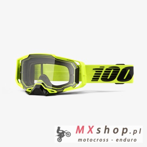 100 PROCENT GOGLE ARMEGA NUCLEAR CIRCUS - CLEAR LENS - KOLOR ŻÓŁTY FLUO SZYBKA PRZEŹROCZYSTA STARY KOD:50700-356-02