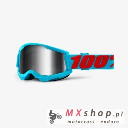 100 PROCENT GOGLE STRATA 2 SUMMIT - MIRROR SILVER LENS - KOLOR JASNY NIEBIESKI/CZERWONY SZYBKA SREBRNE LUSTRO STARY KOD: 50421-2