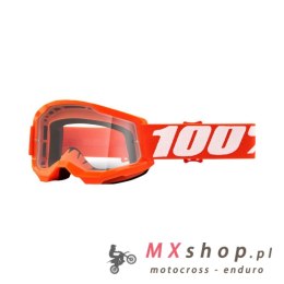 100 PROCENT GOGLE STRATA 2 YOUTH JUNIOR ORANGE - CLEAR LENS - KOLOR POMARAŃCZOWY SZYBKA PRZEŹROCZYSTA STARY KOD: 50521-101-05