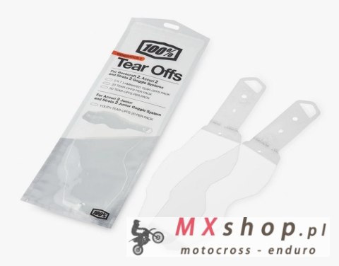 100 PROCENT RC2/AC2/ST2 LAMINATED TEAR-OFFS 2X7PK - ZRYWKI / ZRZUTKI LAMINOWANE DO GOGLI RACECRAFT 2 / ACCURI 2 / STRATA 2 PAKOW