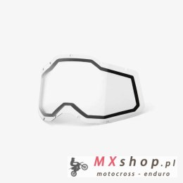 100 PROCENT RC2/AC2/ST2 REPLACEMENT LENS - CLEAR - SZYBA/SZYBKA PODWÓJNA DO GOGLI RACECRAFT 2/ ACCURI 2/ STRATA 2 KOLOR PRZEŹROC