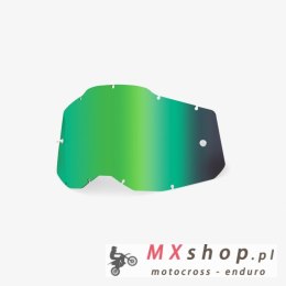 100 PROCENT RC2/AC2/ST2 REPLACEMENT LENS - MIRROR GREEN, SZYBA/SZYBKA DO GOGLI POJEDYNCZA RACECRAFT 2/ ACCURI 2/ STRATA 2 KOLOR 