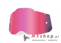 100 PROCENT RC2/AC2/ST2 REPLACEMENT LENS - PINK, SZYBA/SZYBKA DO GOGLI POJEDYNCZA RACECRAFT 2/ ACCURI 2/ STRATA 2 KOLOR RÓŻOWY S