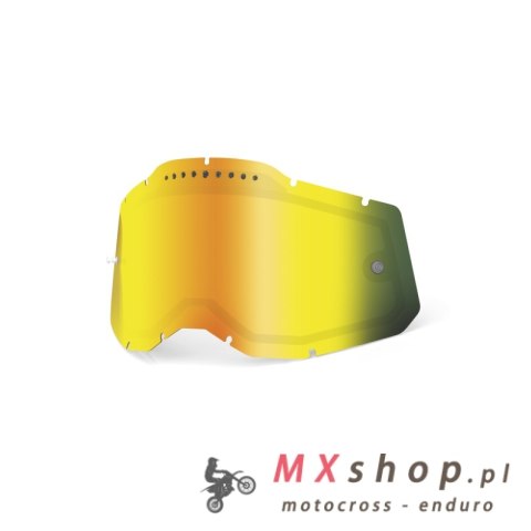 100 PROCENT RC2/AC2/ST2 REPLACEMENT LENS - VENTED DUAL PANE MIRROR GOLD, SZYBA/SZYBKA/SZYBKA DO GOGLI RACECRAFT 2/ACCURI 2/STRAT
