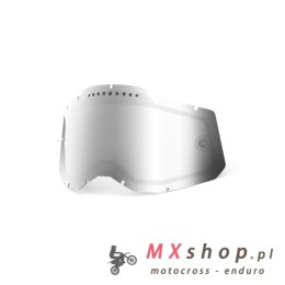 100 PROCENT RC2/AC2/ST2 REPLACEMENT LENS - VENTED DUAL PANE MIRROR SILVER, SZYBA/SZYBKA/SZYBKA DO GOGLI RACECRAFT 2/ACCURI 2/STR