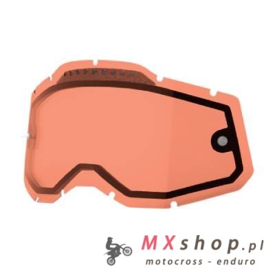 100 PROCENT RC2/AC2/ST2 REPLACEMENT LENS - VENTED DUAL PANE ROSE - SZYBA/SZYBKA DO GOGLI RACECRAFT 2/ ACCURI 2/ STRATA 2 PODWÓJN
