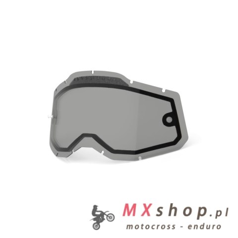 100 PROCENT RC2/AC2/ST2 REPLACEMENT LENS - VENTED DUAL PANE SMOKE, SZYBA/SZYBKA/SZYBKA DO GOGLI RACECRAFT 2/ACCURI 2/STRATA 2 PO