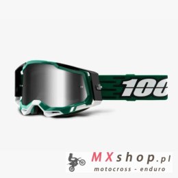 100 PROCENT WYPRZEDAŻ GOGLE RACECRAFT 2 MILORI - MIRROR SILVER LENS - KOLOR ZIELONY/CZARNY SZYBKA SREBRNE LUSTRO