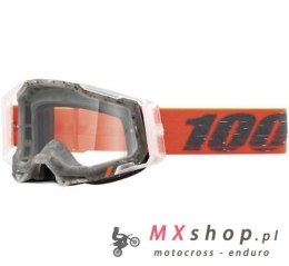 100 PROCENT WYPRZEDAŻ GOGLE RACECRAFT 2 SCHRUTE - CLEAR LENS - KOLOR POMARAŃCZOWY/SZARY SZYBKA PRZEŹROCZYSTA