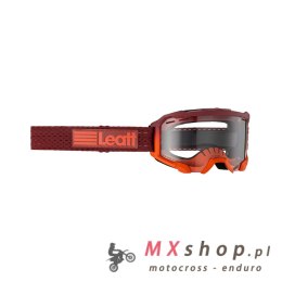 LEATT GOGLE ROWEROWE VELOCITY 4.0 MTB GOGGLE FLAME CLEAR 83% - KOLOR BORDOWY/POMARAŃCZOWY SZYBKA PRZEŹROCZYSTA