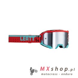 LEATT GOGLE VELOCITY 4.5 IRIZ GOGGLE FUEL SILVER 50% - KOLOR NIEBIESKI/CZERWONY SZYBKA LUSTRZANA SREBRNA