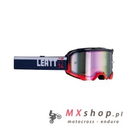 LEATT GOGLE VELOCITY 4.5 IRIZ GOGGLE ROYAL PURPLE 78% - KOLOR GRANATOWY/CZERWONY/BIAŁY SZYBKA LUSTRZANA FIOLETOWA