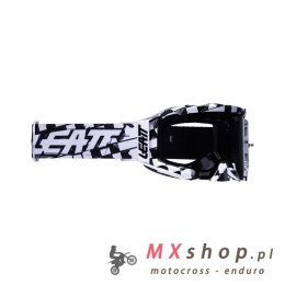 LEATT GOGLE VELOCITY 5.5 GOGGLE CHECKER SMOKE 28% - KOLOR CZARNY/BIAŁY SZYBKA DYMIONE LUSTRO SZARA
