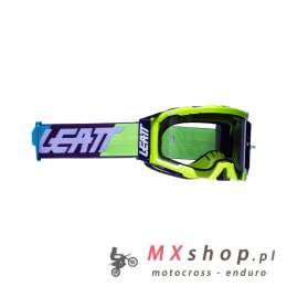 LEATT GOGLE VELOCITY 5.5 GOGGLE NEON YELLOW LIGHT GREY 58% - KOLOR ŻÓŁTY FLUO/CZARNY/NIEBIESKI SZYBKA DYMIONE LUSTRO SZARA