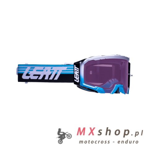 LEATT GOGLE VELOCITY 5.5 IRIZ GOGGLE AQUA PURPLE 78% - KOLOR NIEBIESKI/BIAŁY/CZARNY SZYBKA LUSTRZANA FIOLETOWA