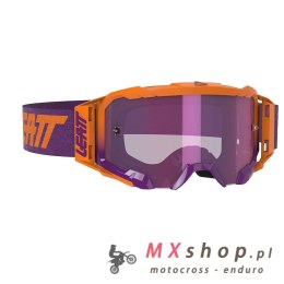 LEATT GOGLE VELOCITY 5.5 IRIZ GOGGLE NEON ORANGE LENS PURPLE 78% - KOLOR POMARAŃCZOWY/FIOLETOWY SZYBKA LUSTRZANA FIOLETOWA