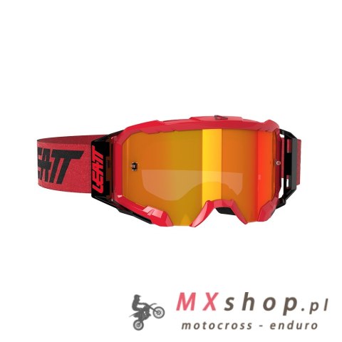 LEATT GOGLE VELOCITY 5.5 IRIZ GOGGLE RED LENS RED 28% - KOLOR CZERWONY/CZARNY SZYBKA LUSTRZANA CZERWONA