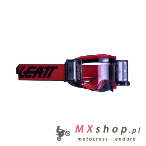 LEATT GOGLE VELOCITY 5.5 ROLL-OFF GOGGLE RED CLEAR 83% - KOLOR CZERWONY/CZARNY SZYBKA PRZEŹROCZYSTA
