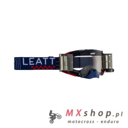 LEATT GOGLE VELOCITY 5.5 ROLL-OFF GOGGLE ROYAL CLEAR 83% - KOLOR GRANATOWY/CZERWONY SZYBKA PRZEŹROCZYSTA