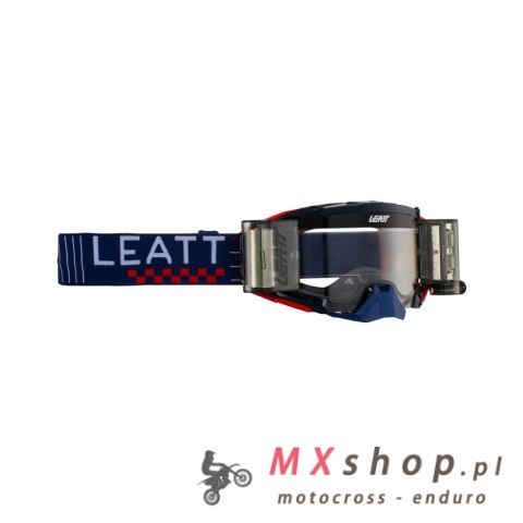 LEATT GOGLE VELOCITY 5.5 ROLL-OFF GOGGLE ROYAL CLEAR 83% - KOLOR GRANATOWY/CZERWONY SZYBKA PRZEŹROCZYSTA